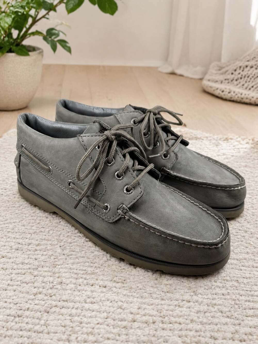 Sperry Top-Sider Men’s Gray Leather Chukka Boat Shoes 10M